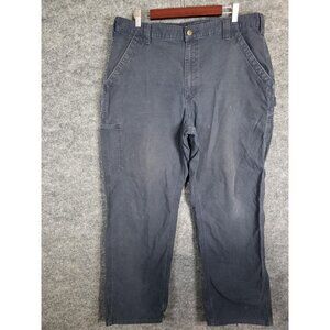 Carhartt Pants Mens 38x32 Navy Blue B151 Loose Original Fit Workwear Distressed